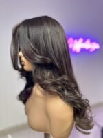 باروكة طول 22 مخصل بني عسلي