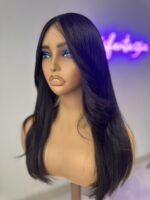 ⁦باروكة شعر طبيعي ناعم طول 20انش مدرج من الأمام لون طبيعي مائل للاسود⁩ - الصورة ⁦8⁩