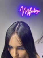 ⁦باروكة شعر طبيعي ناعم طول 20انش مدرج من الأمام لون طبيعي مائل للاسود⁩ - الصورة ⁦6⁩