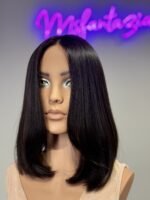⁦باروكة طول ١٦ انش لون طبيعي مايل للأسود⁩ - الصورة ⁦2⁩
