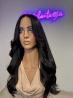 ⁦باروكة طول ٢٤ انش لون طبيعي مايل للأسود⁩ - الصورة ⁦2⁩